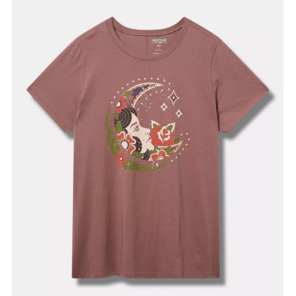 NWT Torrid 2 Tattoo Moon Classic Fit Heritage Jersey Tee 2X 18 20